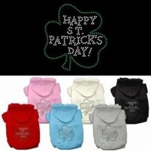 Happy St. Patrick's Day Rhinestone Dog Hoodie | The Pet Boutique
