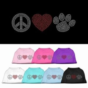 Peace Love and Paw Rhinestone Dog Tank Top | The Pet Boutique