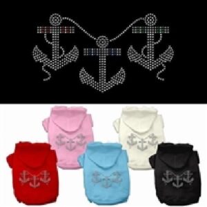 Rhinestone Anchors Dog Hoodie | The Pet Boutique