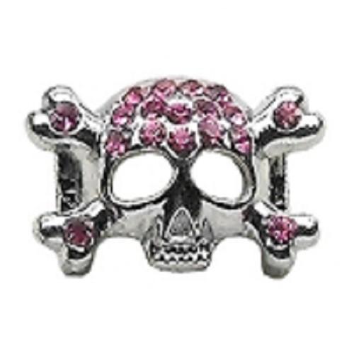 Skull Slider Collar Charm - Pink | The Pet Boutique
