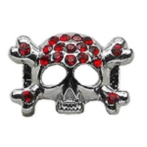 Skull Slider Collar Charm - Red | The Pet Boutique