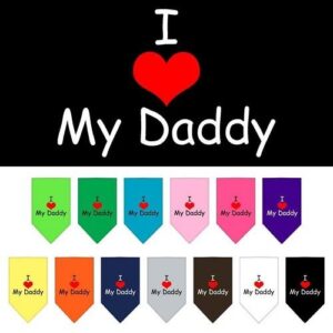 I Heart My Daddy Screen Print Pet Bandana | The Pet Boutique