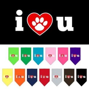 I Love U Screen Print Pet Bandana | The Pet Boutique
