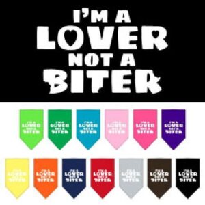 I'm a Lover Not a Biter Screen Print Pet Bandana | The Pet Boutique