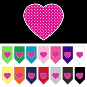 Pink Swiss Dot Heart Screen Print Pet Bandana | The Pet Boutique