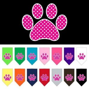 Pink Swiss Dot Paw Screen Print Pet Bandana | The Pet Boutique