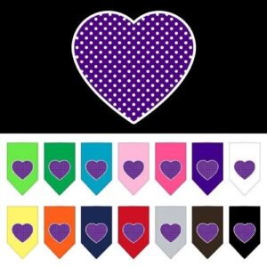 Purple Swiss Dot Heart Screen Print Pet Bandana | The Pet Boutique