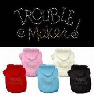 Trouble Maker Rhinestone Dog Hoodie | The Pet Boutique