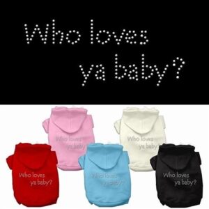 Who Loves Ya Baby_ Rhinestone Dog Hoodie | The Pet Boutique
