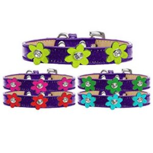 Metallic Flower Ice Cream Dog Collar - Purple | The Pet Boutique