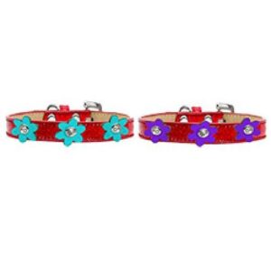 Metallic Flower Ice Cream Dog Collar - Red | The Pet Boutique