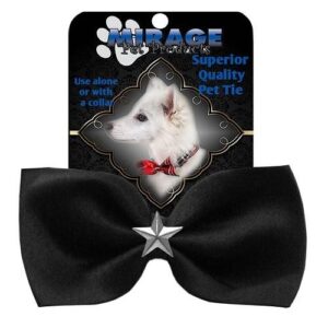 Silver Star Widget Pet Bow Tie - Black | The Pet Boutique