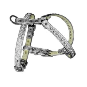 Crystal Comfort Dog Harness with Clear Stones - Silver | The Pet Boutique