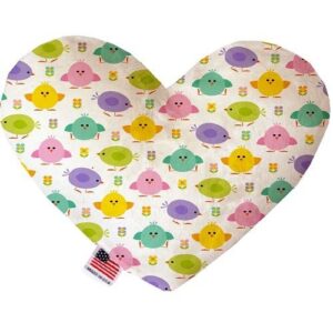 Easter Chickadees Stuffing Free Heart Dog Toy | The Pet Boutique