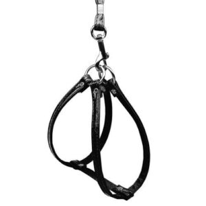 Faux Snake Skin Step-In Dog Harness - Black | The Pet Boutique
