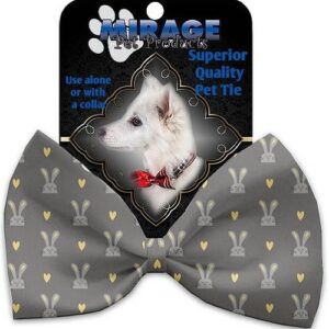 Gray Bunnies Pet Bow Tie Collar Accessory with Velcro | The Pet Boutique