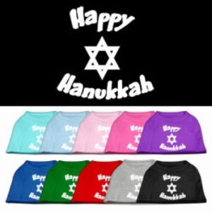 Happy Hanukkah Screen Print Pet Shirt | The Pet Boutique