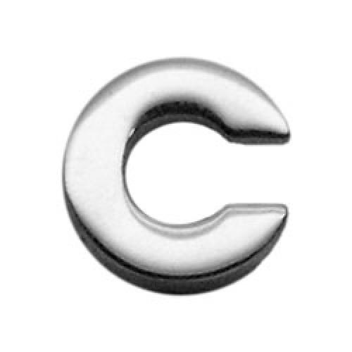 Chrome-Plated Sliding Collar Charm - C | The Pet Boutique
