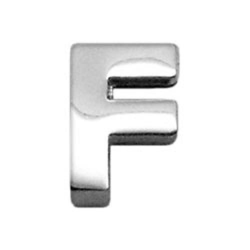 Chrome-Plated Sliding Collar Charm - F | The Pet Boutique