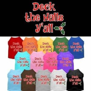Deck the Halls Y'all Screen Print Dog Shirt | The Pet Boutique