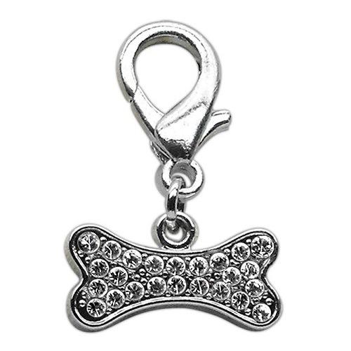 Lobster Claw Bone Collar Charm - Clear | The Pet Boutique
