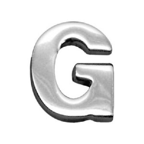 18mm Chrome Letter Sliding Collar Charm - G | The Pet Boutique