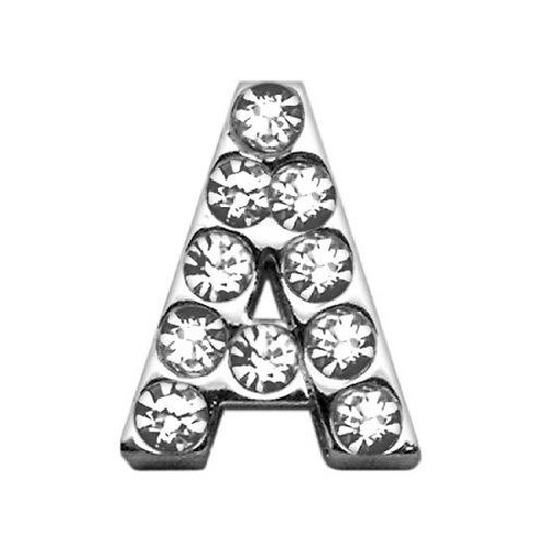 18mm Clear Crystal Letter Sliding Collar Charm - A | The Pet Boutique