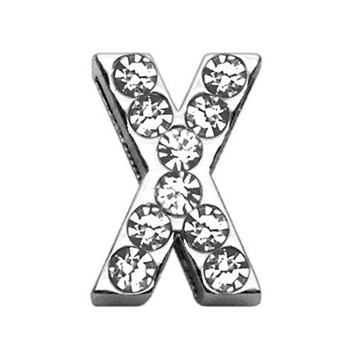 18mm Clear Crystal Letter Sliding Collar Charm - X | The Pet Boutique