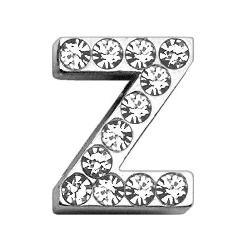 18mm Clear Crystal Letter Sliding Collar Charm - Z | The Pet Boutique