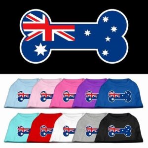 Bone Shaped Australian Flag Screen Print Dog Shirt | The Pet Boutique