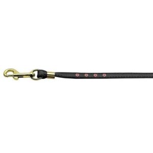 Color Crystal Dog Leash - Black - Pink Stones - Gold Hardware | The Pet Boutique