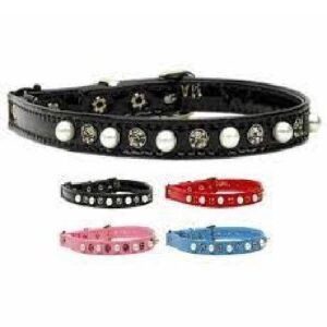 Patent Pearl and Crystals Cat Safety Collar with Band | The Pet Boutique