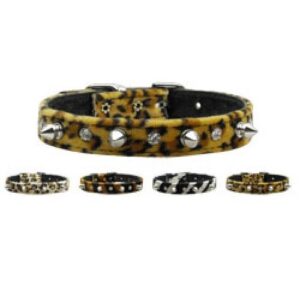 Animal Print Crystal Jewel and Spike Dog Collar | The Pet Boutique