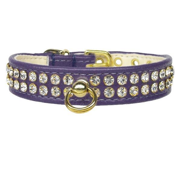 Clear Crystal #72 Dog Collar - Purple | The Pet Boutique
