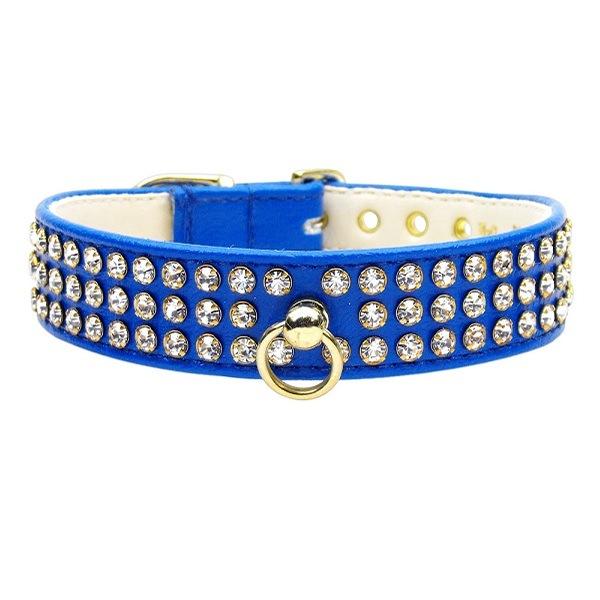 Clear Crystal #73 Dog Collar - Blue | The Pet Boutique