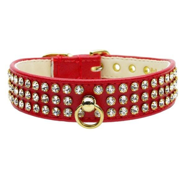 Clear Crystal #73 Dog Collar - Red | The Pet Boutique