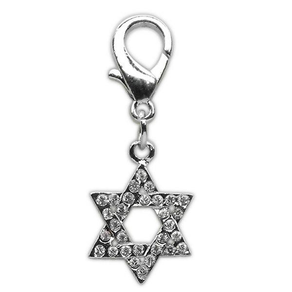 Holiday Lobster Claw Pet Collar Charm - Zipper Pull - Star of David | The Pet Boutique