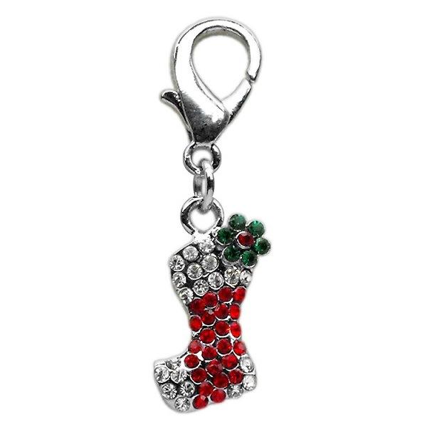 Holiday Lobster Claw Pet Collar Charm - Zipper Pull - Stocking | The Pet Boutique