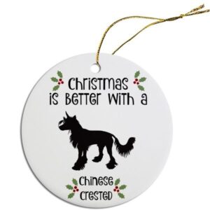 Round Christmas Ornament - Chinese Crested | The Pet Boutique