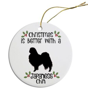 Round Christmas Ornament - Japanese Chin | The Pet Boutique