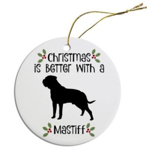 Round Christmas Ornament - Mastiff | The Pet Boutique