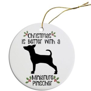 Round Christmas Ornament - Miniature Pinscher | The Pet Boutique