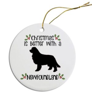 Round Christmas Ornament - Newfoundland | The Pet Boutique