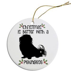 Round Christmas Ornament Pekingese | The Pet Boutique