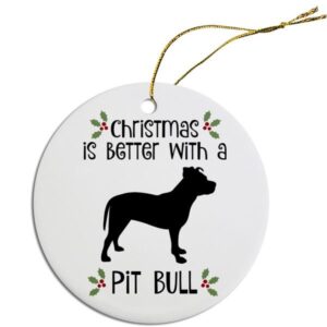 Round Christmas Ornament - Pit Bull | The Pet Boutique