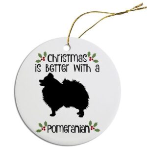 Round Christmas Ornament - Pomeranian | The Pet Boutique