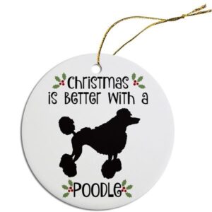 Round Christmas Ornament - Poodle | The Pet Boutique